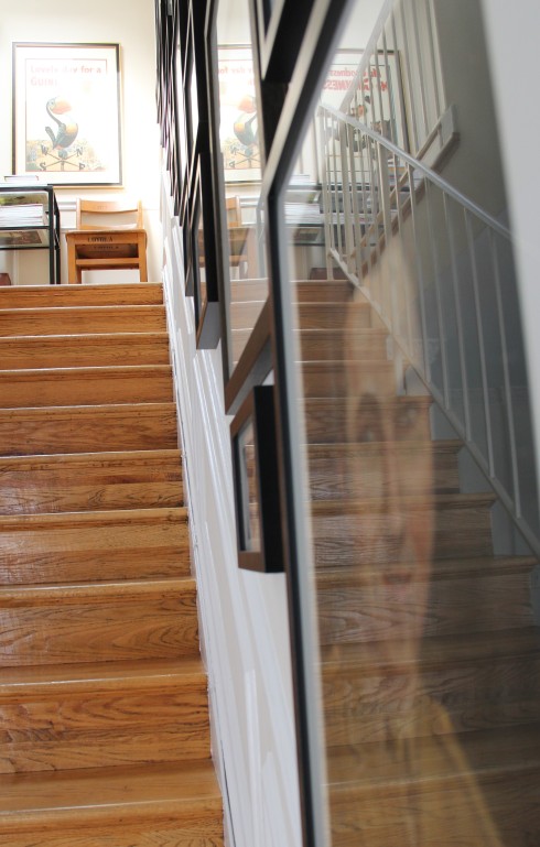 staircase before and after makeover gallery wall